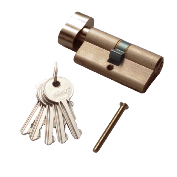 Цилиндр ключ-завертка Ренц INCS 60-H AB, цвет бронза античная (гарантия - 12 месяцев)