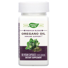 Nature's Way, Масло орегано, стандартизированное, 60 вегетарианских капсул
