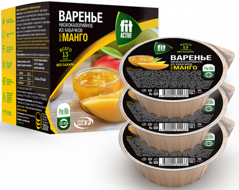 Варенье низкокалор кабачки/манго multi pack*3 300г ФИТАКТИВ