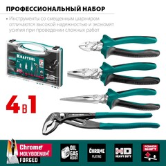 KRAFTOOL 4 предм., набор губцевого инструмента (22012)