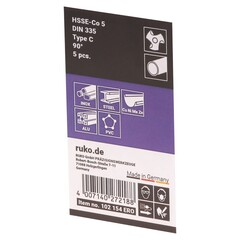 Набор зенковок 90° 6,3-25мм DIN335C 3z HSSE-Co5 5шт Ruko 102154ERO