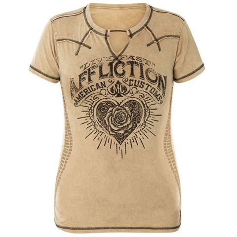 Affliction | Футболка женская AC SUNSET ROAM AW22754 бежевая перед