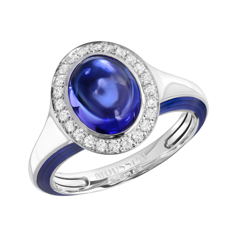 Кольцо с Танзанитом и Бриллиантами, Эмаль, R0143-03/1