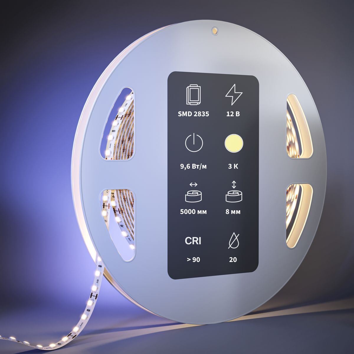 Светодиодная лента Maytoni 9,6W/m 120LED/m 2835SMD теплый белый 5M 201031