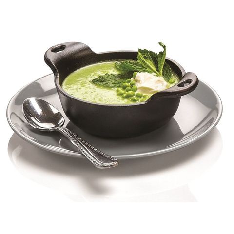 Блюдо круглое глубокое 13см, черное, чугун