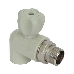 Кран шаровой для радиатора угловой Valfex, DN 20, PN 25, G-1/2'', серый