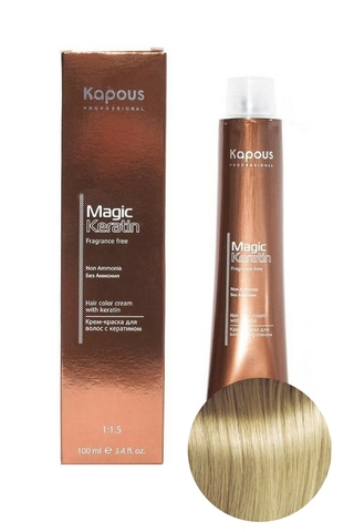 Крем-краска без аммиака с кератином 10.31 Бежевый платиновый блонд, Magic Keratin, Kapous, 100 мл