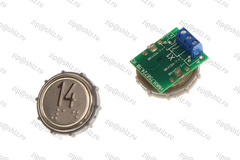 Кнопка (кнопочный модуль) ВКЛ13А-7-4ПБ "14 этаж", круглая, белая подсветка, с кодом Брайля