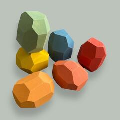 Деревянные камушки яркие