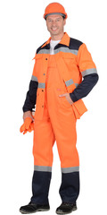 Костюм "МАГИСТРАЛЬ-СПЕЦИАЛИСТ" лет.: куртка длин., п/комб. оранж. с синим и СОП