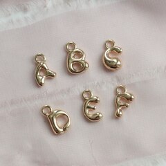 Буква F, позолота, 13 мм, 1 шт, П680