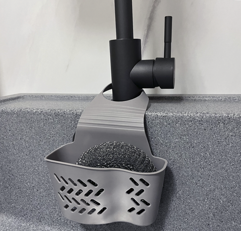 Органайзер для губки на кран Prestige, дымчато-серый