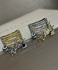 Кольцо LV широкое с подвесками