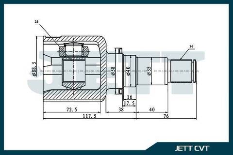 ШРУС внутренний JETT V40-7162