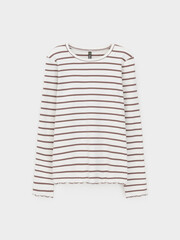 лонгслив  для девочки  КР 302820/сахар,капучино,полоска к633