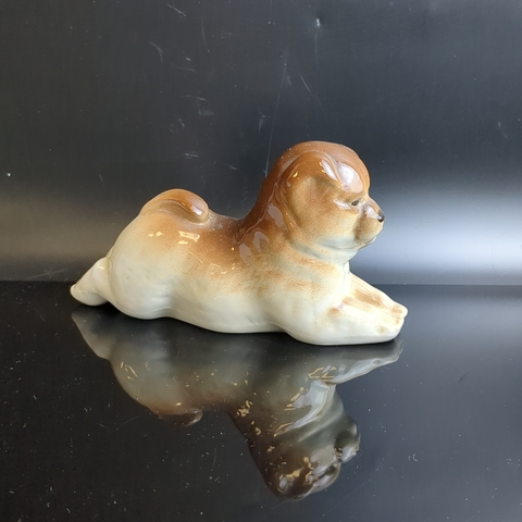 Статуэтка "Чау-чау", скульптор П.П. Веселов, фарфор, аэрография, Ленинградский фарфоровый завод (ЛФЗ), СССР, 1970-1990 гг.
