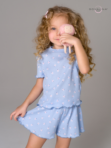 Пижама Элли ромашки на голубом