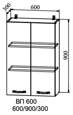 Кухня Гарда шкаф верхний высокий 600