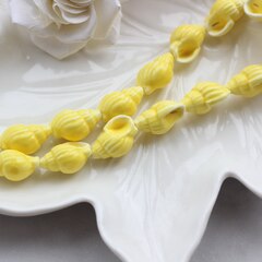 УЦЕНКА!!! Подвеска фарфоровая Ракушка жёлтая 21*14 мм, У047