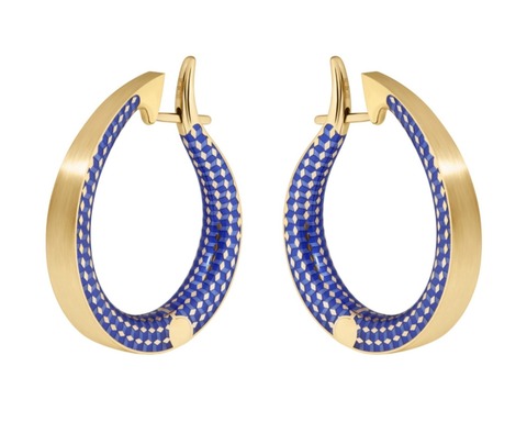 Серьги Конго с синей Эмалью, E0177-30/14
