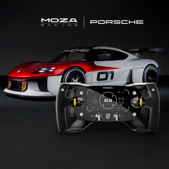 MOZA Porsche Mission R — лицензионный руль с OLED-дисплеем 5.4 дюйма