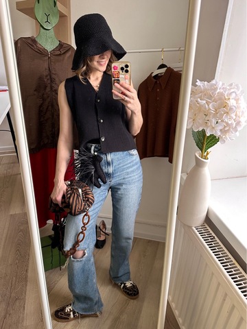 Жилет в стиле Hand Made из 100% хлопка черный