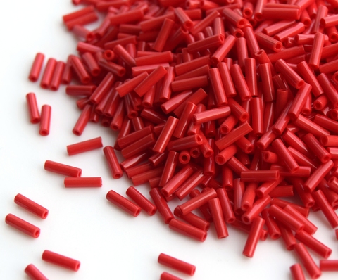 Стеклярус 6мм Миюки, 0408 Opaque Dark Red