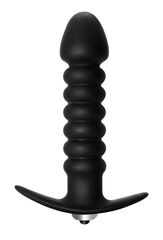 Чёрная анальная вибропробка Twisted Anal Plug - 13 см. - 