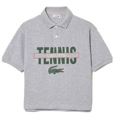 Теннисная футболка Lacoste Cotton Pique Print Polo Shirt - grey