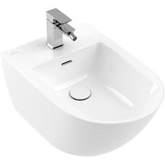 Villeroy&Boch 447000R1 Биде, Villeroy&Boch, Subway 3.0, тип установки-подвесной, ширина, мм-375, глубина, мм-560, высота, мм-270, форма чаши-овальная, отверстия для смесителя-1, материал-керамика, крепления в комплекте, вид грязеотталкивающего покрыт фото