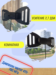 ТВ АНТЕННА КОМНАТНАЯ DVB-T2 ПАССИВНАЯ ТРИАДА-3104 БАБОЧКА ЧЕРНАЯ С КАБЕЛЕМ 2 МЕТРА