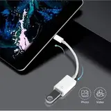 Переходник OTG Lightning USB белый / Адаптер для флешки для передачи данных и подключения