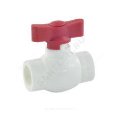 Кран шаровой PP-R красн Дн 20 внутренняя пайка бабочка Стандарт RTP (РосТурПласт) 14976