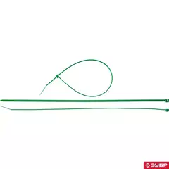 ЗУБР КС-З1, 3.6 x 300 мм, нейлон РА66, 100 шт, зеленые, кабельные стяжки, Профессионал (309060-36-300)