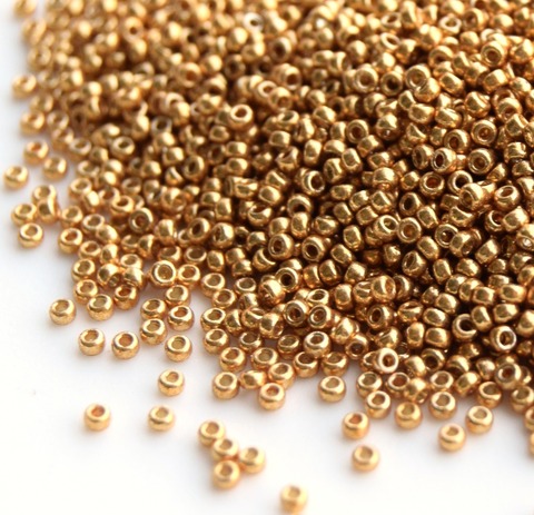 RR-4202 Бисер круглый Миюки /Miyuki round 11/0 Duracoat galvanized gold