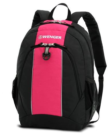 Рюкзак WENGER, цвет чёрный/розовый, 20 л., 45х32х14 см., 2 отделения (17222015)