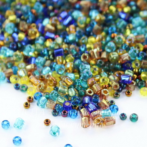 Бисер Miyuki мини микс 06 "Galactic Blue Gold"