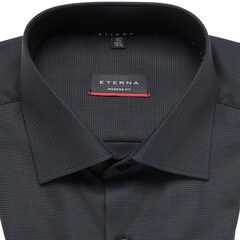 Сорочка мужская Eterna Modern Fit 3116-X169-38 чёрная из фактурной ткани