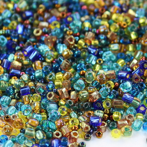 Бисер Miyuki мини микс 06 "Galactic Blue Gold"