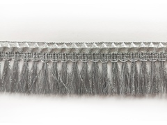 Бахрома-щётка  Люкс металлизированная люрекс 4,3см серебро