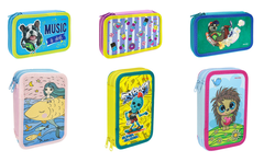 Пенал 2-секционный принты в ассорти, размер 190*105