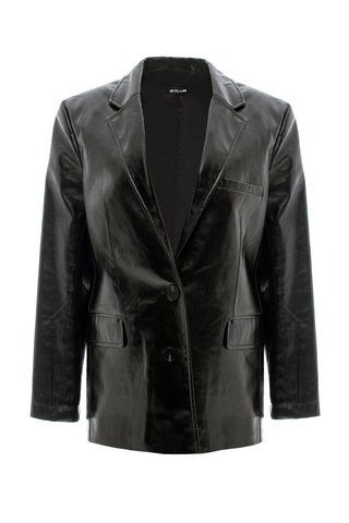 "Glow" Жакет прямого кроя из лакированной экокожи на подкладе