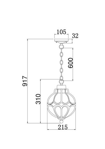 Подвесной светильник Outdoor Via O024PL-01G