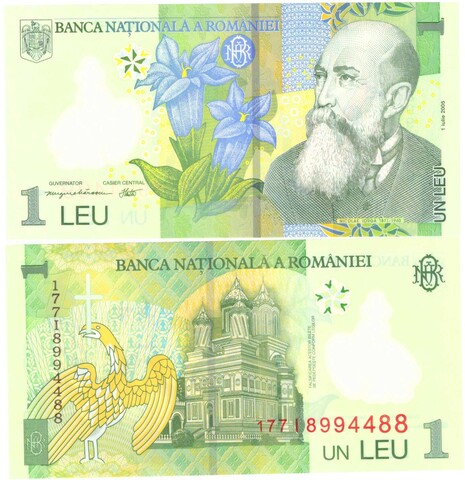 Банкнота 1 лей 2005 (2017) год, 177I8994488 Румыния. UNC