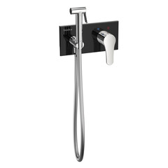 Teska BTK6420B Встраеваемый смеситель c гигиеническим душем Elsa, черное стекло фото