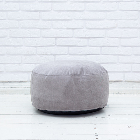 Пуф микровельвет (светло-серый)