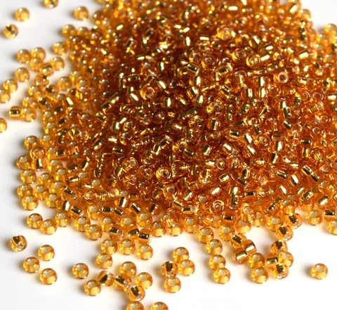 8/0 RR-0004 Бисер круглый Миюки /Miyuki round 8/0 Silverlined dark Gold