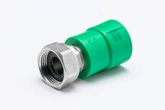 Муфта с накидной гайкой RIIFO Alba PP-R/латунь 25-3/4"НГ зелёная