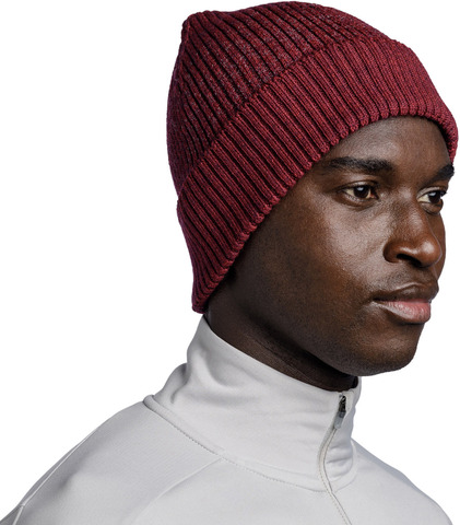Картинка шапка Buff Hat Merino Active Solid Garnet - 2