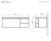 BelBagno BB1200DC/RL PROSPERO База под раковину подвесная с тремя выкатными ящиками BB1200DC/RL, Rosso Lucido